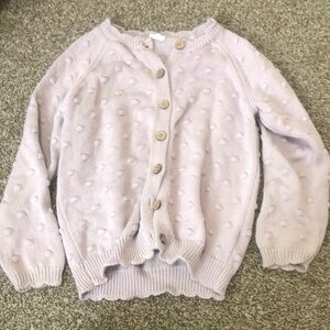 100% cotton girls size 6 organic lavender Cardigan Sweater